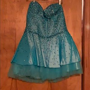Turquoise beaded dress